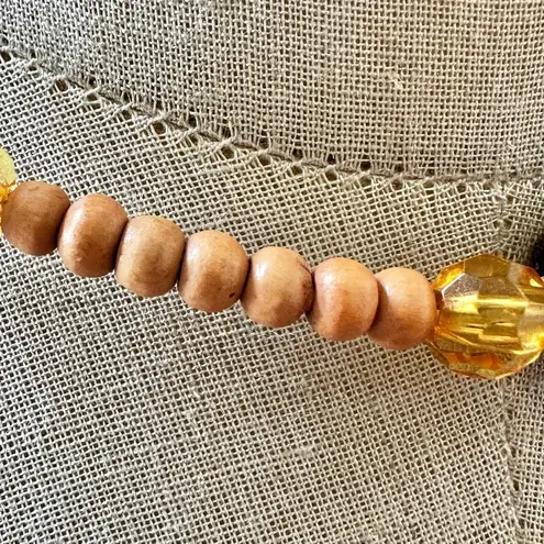 Brown bead, Tiger’s Eye & yellow Beaded choker Necklace