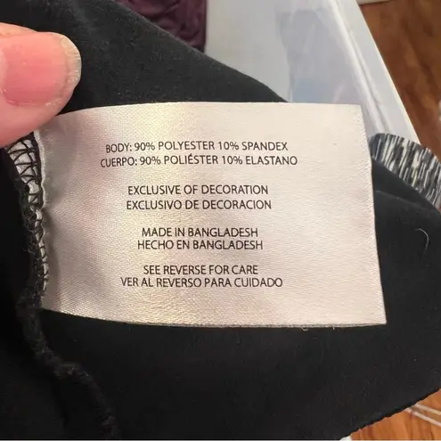 Eddie Bauer  Hooded Athletic Long Sleeve Top Black Space Dye XL