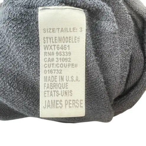 James Perse Raglan Sweatshirt Dress Long Sleeve Terry Tempest Blue Size 3 Large