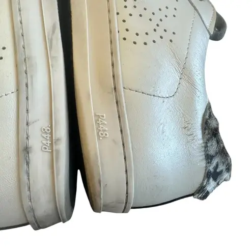 P448 Jack White Sneakers Tennis Shoes Animal Print Silver Size 38 7.5 Women's