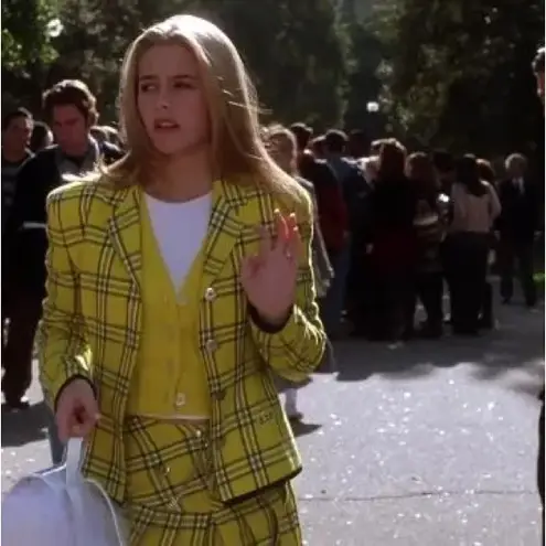 Leslie Fay Clueless Cher costume idea petite vintage 1980s yellow plaid blazer / 10P