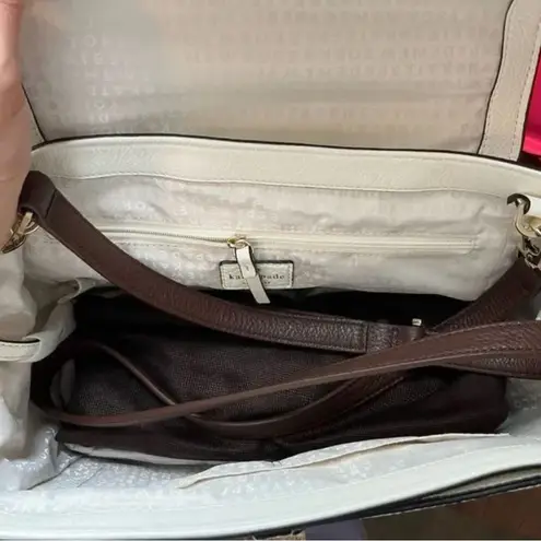 Kate Spade  Laurel Wesley Place Satchel convertible handbag ivory white NWT