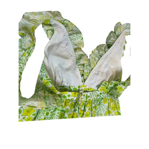 Lilly Pulitzer Vintage 1970s  Maxi Dress Green Yellow Floral