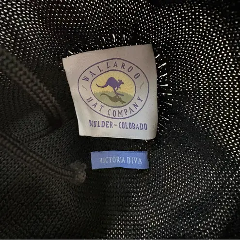 Wallaroo Victoria Diva Black Poly Straw Hat. Size Medium.