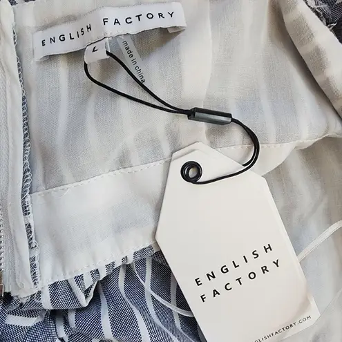 English Factory NWT English Factor Blue & White Striped Peplum Tank Top (L)