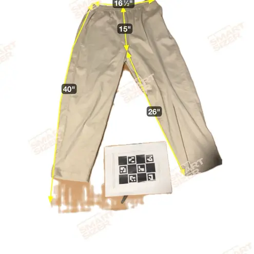 Season Ticket Striped Button Back Top & Beige Pants Set, Women's Large Set White