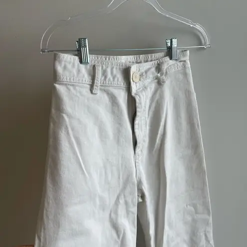 ZARA  White Wide-Leg Jeans