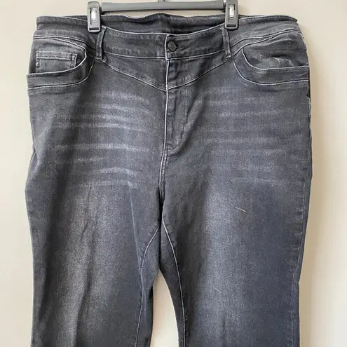 Kancan Women's Size 24 High Rise Frayed Hem Black Wash Bootcut Denim Jeans