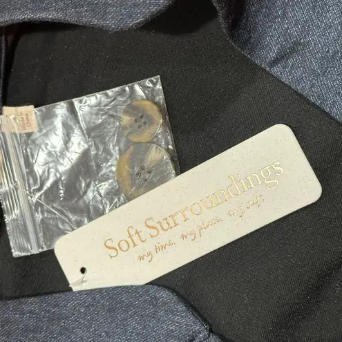 Soft Surroundings Carriageway Jacket Navy Heather Medium Career Professional