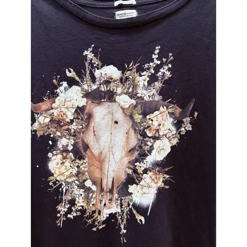 Denim & Supply Ralph Lauren Ralph Lauren Denim & Supply Shirt M Black Cow Skull Western Rodeo Country*