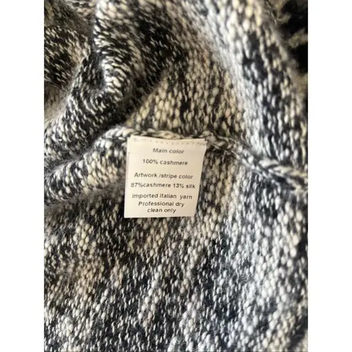 autumn cashmere Open Cardigan Black White Size XS Cashmere Silk Blend