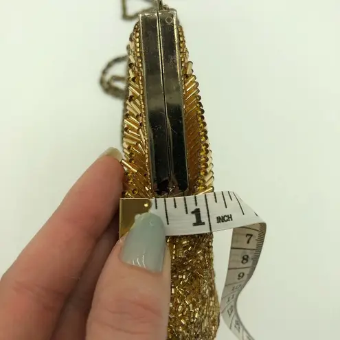 Vintage 1960’s Gold Beaded Evening Clutch / Crossbody Bag