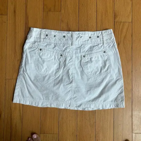Vintage Y2K French White Cargo Mini Skirt Size 4