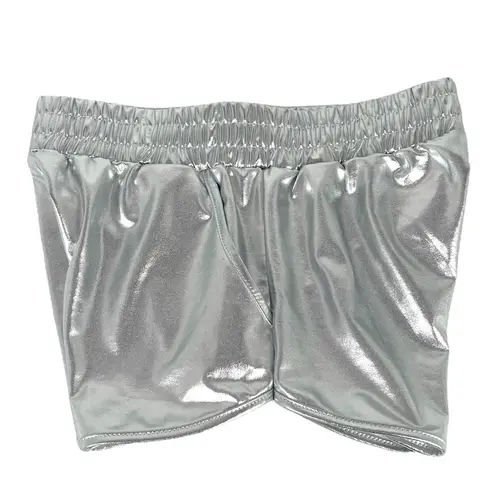 Pumpkino Metallic Disco Shorts Metallic Silver Size Medium