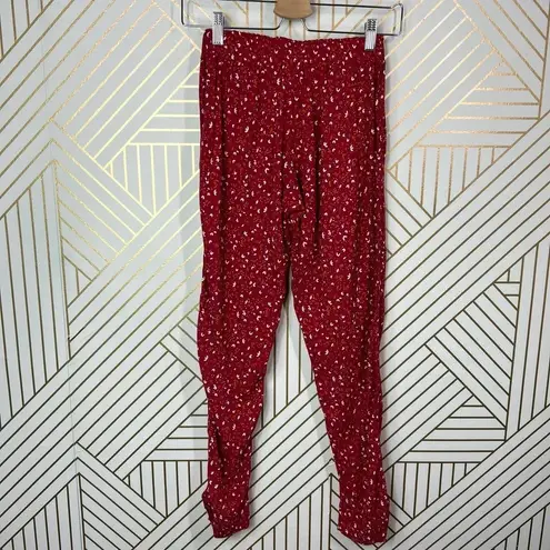 Poupette St Barth Red Sky Rayon Georgette Foe Printed Pants Size US XS
