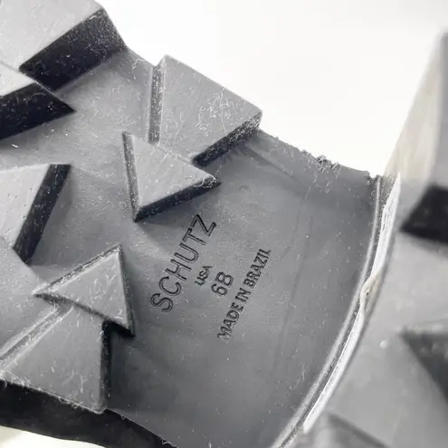 Schutz NEW Womens 6 Aretuza Black Suede & Shearling Combat Boots Waterproof