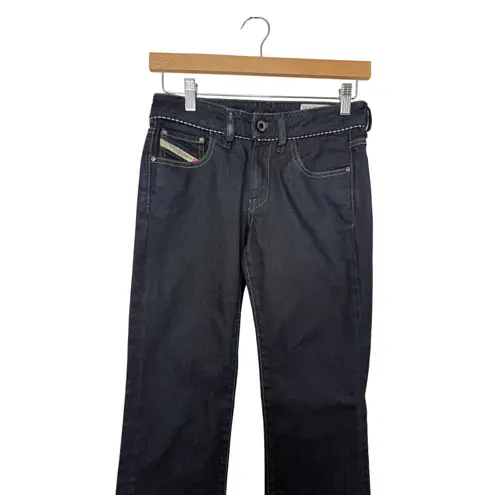 Diesel Ronhary Bootcut Jeans Women W25 L30 Made in Italy Dark Wash Stretch Denim