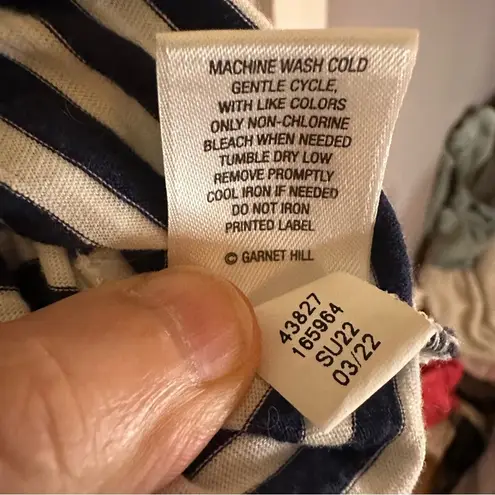 Garnet Hill Weekender Cropped Boxy Striped Short Sleeve T Shirt XS