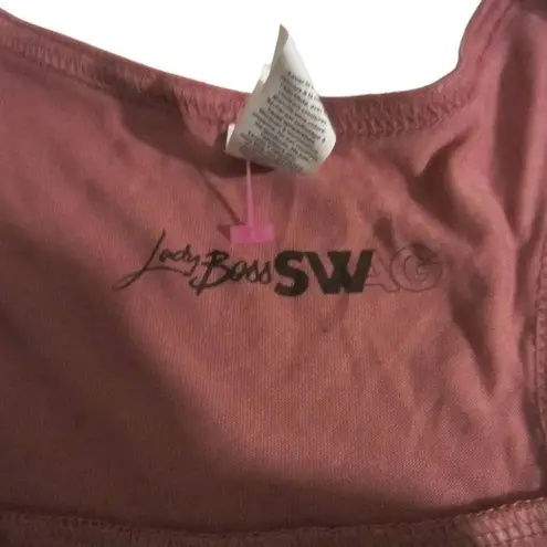 LadyBoss Swag Racerback Tank I Don’t Sweat I Sparkle XL Pink