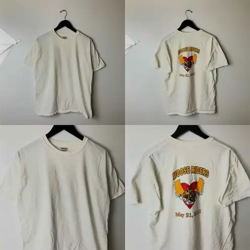 2011 Moose Riders T Shirt Motorcycle Graphic Tee 100% Cotton Short Sleeve Large