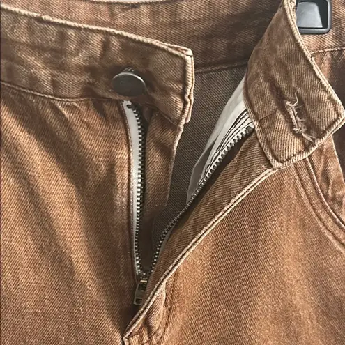 SheIn  Brown Denim High Rise Jean Shorts