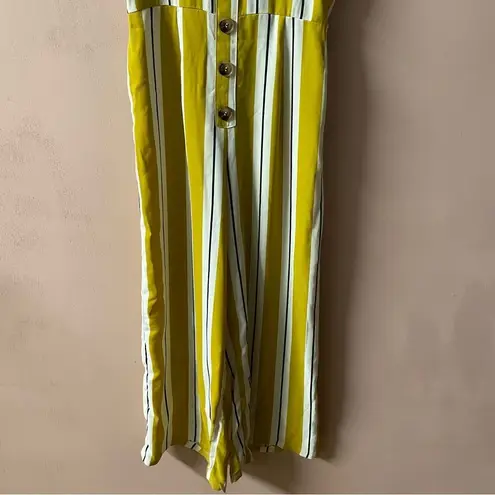 Sweet Wanderer Yellow & White Striped Jumpsuit Size S EUC