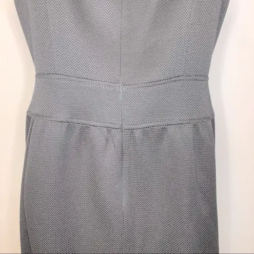 David Meister Black Textured Sheath Dress with a Waist Knot Detail