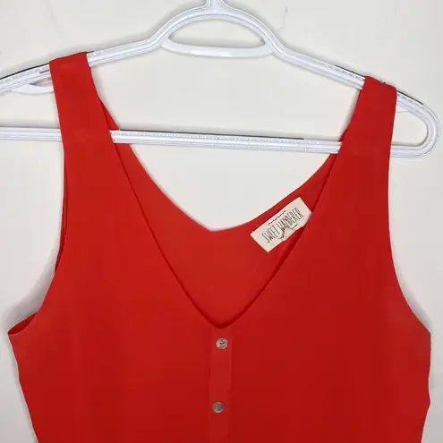 Sweet Wanderer light sleeveless button down top bright red size L