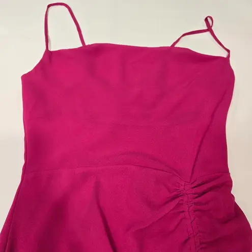 MORE TO COME Mileva Ruched Mini Dress in Fuchsia Pink Size XS