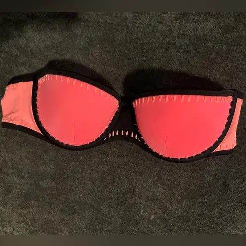 Victoria's Secret Victoria’s Secret strapless Y2K bikini top Color block w/ embroidered edge 32B