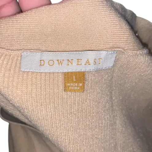 Downeast Cream Sleeveless Cardigan Sweater Ribbed Loose