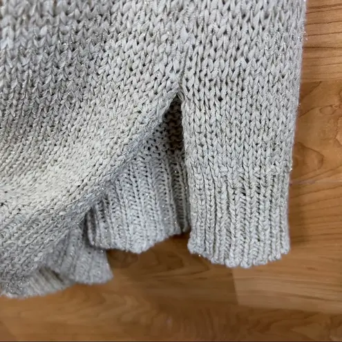 Kenar  Size Medium Tan Long Sleeve Crewneck Sweater with Gold Threading