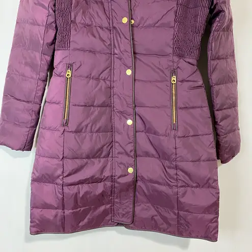 Joules Women’s Caldecott Long Padded Faux Fur Hooded Jacket Burgundy NWT