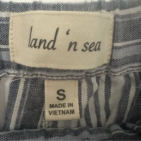Land ‘n Sea Women’s Blue & White Striped Linen Relaxed Pants w/ Pockets Size S