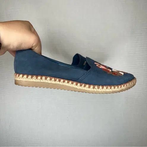 Chelsea Crew | Size 8 Blue Floral Embroidered Flats