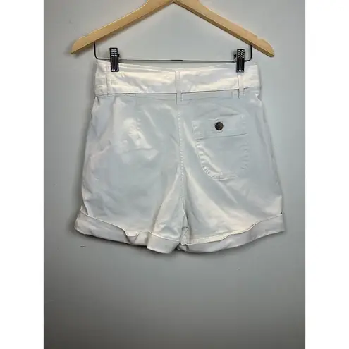Sézane Sezane Women's Size 36 White Belted Waist Shorts Button Fly EUC