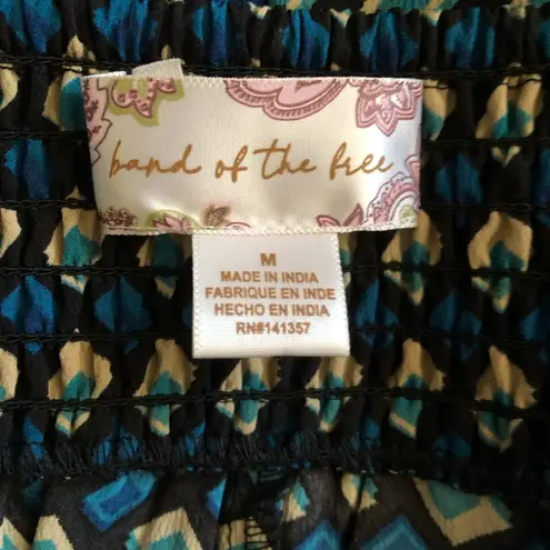 Band of The Free NWT Women’s Colette Deep Teal Diamond Print Mini Skirt Medium Black