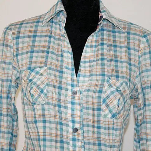 Arizona Jeans Az Fashion Plaited Button Down Shirt Size M