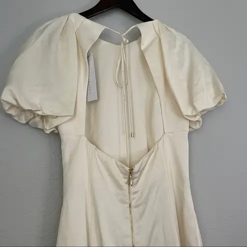 Nwt REBECCA VALLANCE Aimee Midi Dress Ivory 12 White