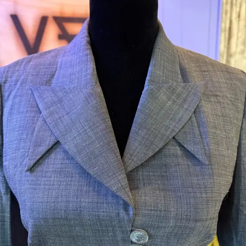 Vintage 90s Angelo Tarlazzi Wool 40s Style Side Tie Blazer Gray