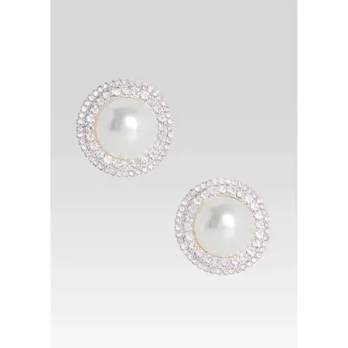 retrofete Elle Pearl Rhinestone Earrings Silver Womens Size OS