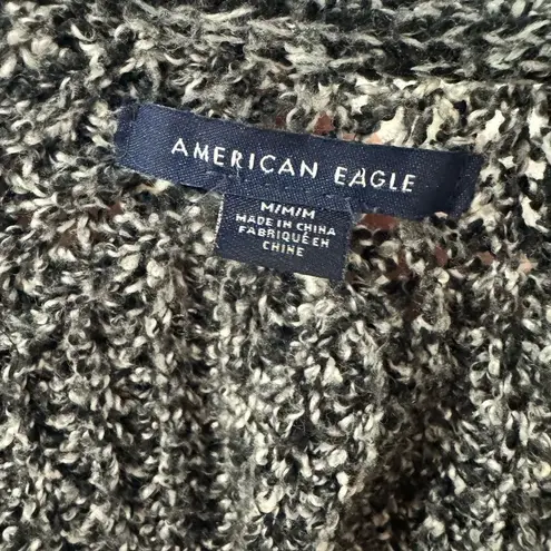 American Eagle  Open‎ Cardigan Black Gray White Size M Long