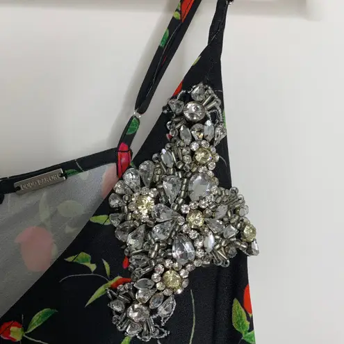 DODO BAR OR Violetta Floral Cherry Print Jumpsuit Womens 44 Black Size 8