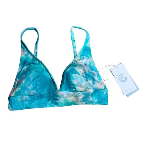 Johnny Was NWT Calme Multi Tie Dye Bikini Top Adjustable Molded Cups Small