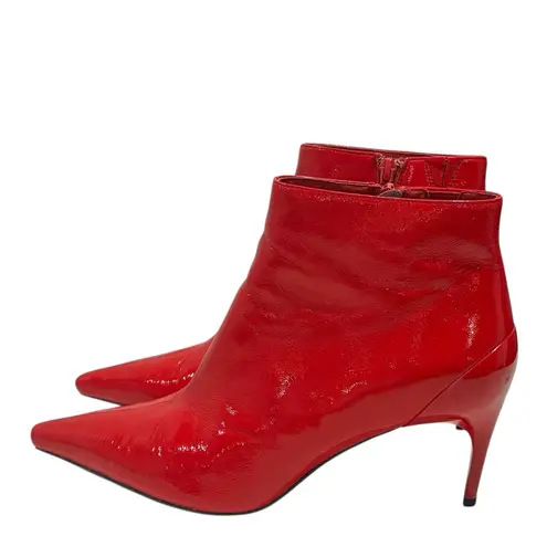 Jeffrey Campbell  Glossy Red GABRIEL Point toe Ankle Boots Bootie Size 10 thumbnail 2