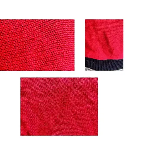 Vintage 80s Bonnie Bill by Holly Sz M Sweater Red Black Buttons Valenti…