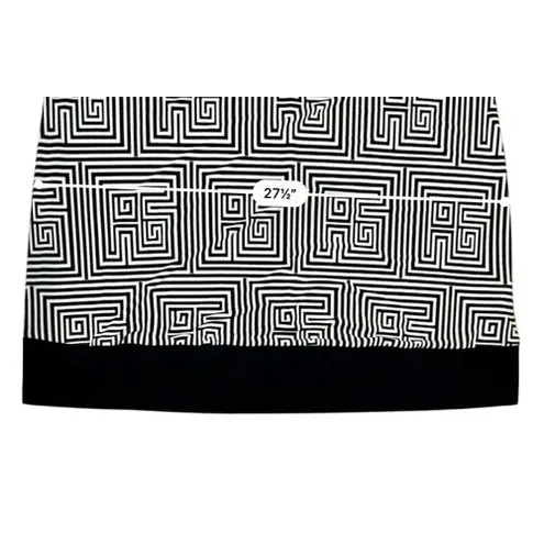 Tiana B. Modern Geometric Greek Patterned Black Swing Dress 22W Plus Size NWT White