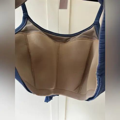 Cacique Lane Bryant Women’s‎ Swim Bikini Top Knot Ribbed Blue Size 18