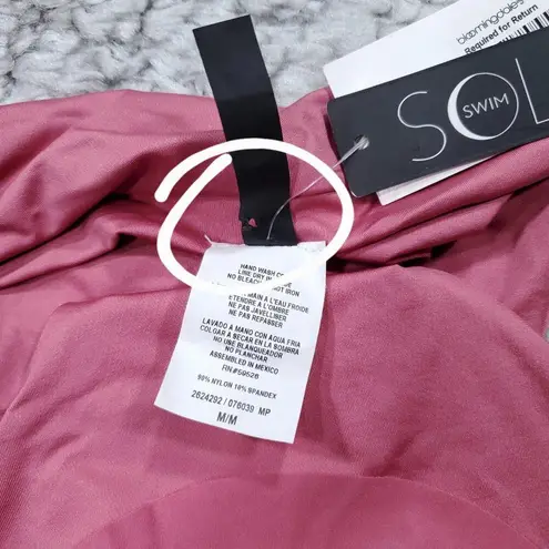 Soluna Tie Side Hipster Swim Bikini Bottom Mulberry Pink Half Moon Fit Medium