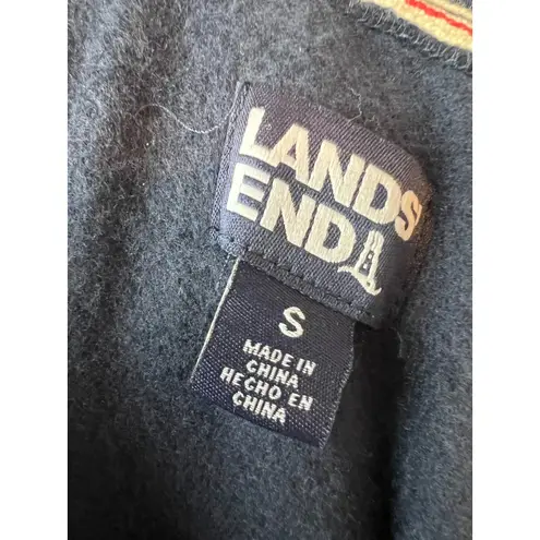 Lands' End  Dress Small Blue Sweatshirt Hoodie Pockets Lounge Casual Gown Midi